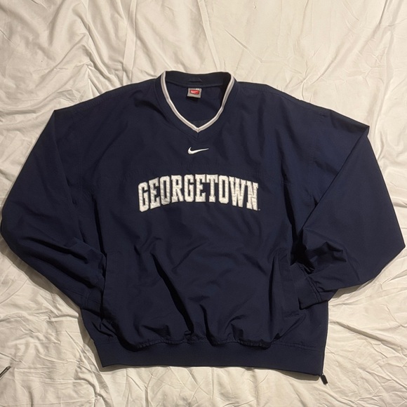 Nike Other - Vintage Team Nike Navy Georgetown V-neck Pullover Sz XL